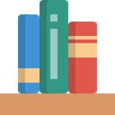 Library, education, Furniture And Household, Bookcase, Book, storage, furniture, Bookshelf DarkSalmon icon