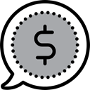 Business, Dollar Symbol, Business And Finance, buying, speech bubble, Money DarkGray icon