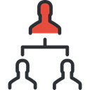 Hierarchical Structure, manager, Business, user, group, Boss, networking, people, team Black icon