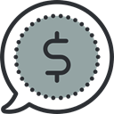 speech bubble, Money, Business And Finance, Business, Dollar Symbol, buying DarkGray icon