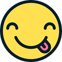 faces, wink, interface, feelings, Emoji, Smileys, tongue, Ideogram, emoticons Khaki icon
