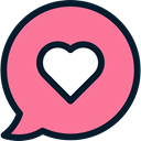 Conversation, love, Favorite, Communications, Chat, Multimedia, Communication, speech bubble LightCoral icon