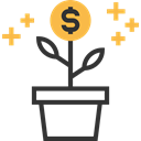 Money, Business And Finance, plant, growth, Business, investment, Bank, Currency Black icon