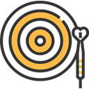 Dart Board, Aim, weapons, Sports And Competition, sniper, shooting, Target DarkSlateGray icon