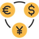 Business And Finance, Business, Euro, Coins, Currency, commerce, Money, Dollar, yen, exchange SandyBrown icon