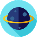 Astronomy, solar system, science, education, planet, saturn SkyBlue icon