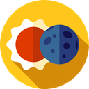 sun, space, weather, Astral, Eclipse, education, Moon Gold icon