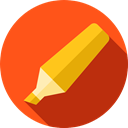 Tools And Utensils, Highlighter, Drawing, permanent, underline, Draw, Edit OrangeRed icon