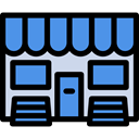 Architecture And City, Business, store, food, Shop, commerce CornflowerBlue icon