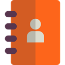 phonebook, Agenda, Notebook, Business And Finance, Schedule OrangeRed icon