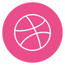 Circle, outline, Dribble, social-media PaleVioletRed icon