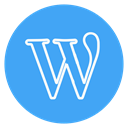 Circle, outline, social-media, Wordpress CornflowerBlue icon
