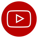 Circle, outline, youtube DarkRed icon