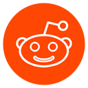 Circle, social-media, Reddit, outline OrangeRed icon