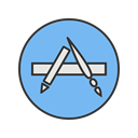 Apple, Apps, Mobile, technology, Appstore, Application, Company SkyBlue icon