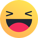 laugh, Emoticon, smile, joy, happy, Emoji, reaction SandyBrown icon