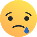 reaction, Emoji, sad, Emoticon, tear SandyBrown icon