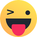 happy, reaction, tongue, smiley, wink, Emoticon SandyBrown icon