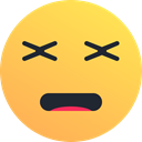 reaction, Emoticon, Dead, Face, tired, Emoji SandyBrown icon