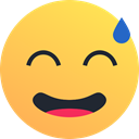 Face, Emoji, reaction, Emoticon, Sweat, Embarrass SandyBrown icon