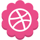 media, round, Flower, Social, Dribble PaleVioletRed icon