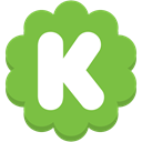 Social, Flower, K, round, media, Kickstarter YellowGreen icon