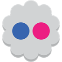 flickr, media, Social, Flower, round LightGray icon
