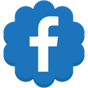 round, Flower, Facebook, media, Social SteelBlue icon