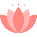Botanical, Flower, garden, blossom, nature, lotus LightCoral icon