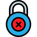 wrong, locked, secure, security, padlock, Lock, Tools And Utensils Black icon