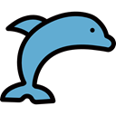Sea Life, Animals, Aquatic, Aquarium, Animal, dolphin Black icon