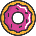 sweet, baker, doughnut, food, Dessert, donut, Food And Restaurant DarkSlateGray icon