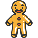 cookie, gingerbread, food, Bakery, sweet, Dessert, Food And Restaurant, gingerbread man Black icon
