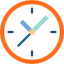 networking, Tools And Utensils, Clock, time, timer DarkOrange icon