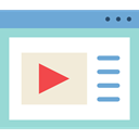 Browser, learning, video player, education, Streaming LightBlue icon