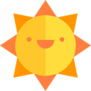 sun, Summertime, summer, weather, warm, Holidays, nature, Sunny, meteorology Gold icon