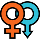 Shapes And Symbols, Man, venus, unisex, woman, Masculine, signs, Femenine, mars, Gender Symbol Black icon