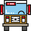 Bus, Front View, transport, transportation, Public transport, school bus SkyBlue icon