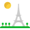paris, Eiffel tower, romantic, shapes, travel, france Black icon