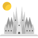 Monument, Catholic, travel, landmark, Architectonic, Monuments, church, Building, Barcelona, spain, Holy Family LightGray icon