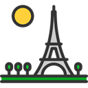 travel, shapes, france, romantic, paris, Eiffel tower Black icon