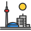 Monument, Architectonic, Monuments, Toronto, landmark, Building, canada, travel, Cn Tower DarkSlateGray icon