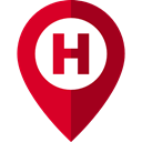 placeholder, Maps And Location, hospital, Map Location, Health Clinic, medical Crimson icon