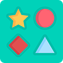 star, Circle, triangle, Kid And Baby, Puzzle, square, shapes DarkTurquoise icon