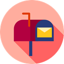 symbol, mail, Communications, Tools And Utensils, Mailbox LightPink icon