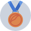 sports, Prize, Bronze Medal, medal, Sports And Competition, third LightGray icon