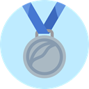 Prize, Silver Medal, sports, second, Sports And Competition, medal PaleTurquoise icon