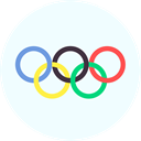 rings, Sports And Competition, symbol, Olympic Games Azure icon