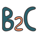 business 2 consumer, business to consumer, business to customer, business model, B2c DarkSlateGray icon