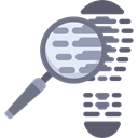 detective, Footprint, magnifying glass, Loupe, security, searcher Black icon